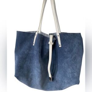Tiffany & Co. Suede Snakeskin Print Tote Reversible